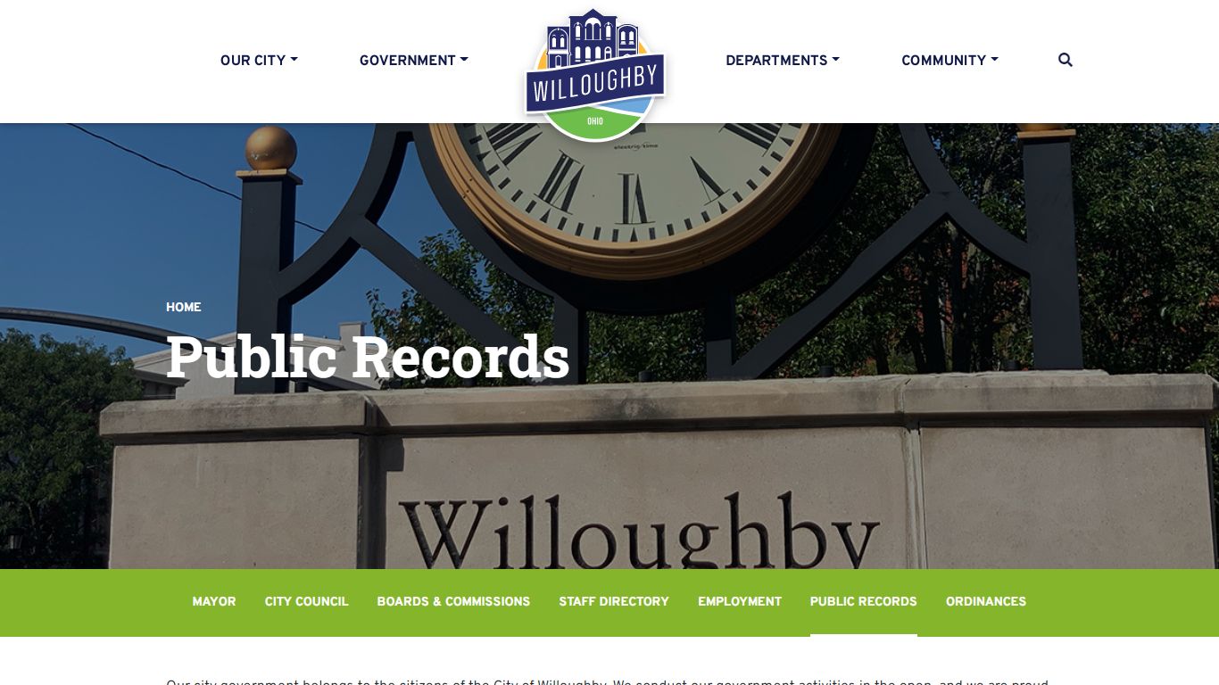 Public Records - City of Willoughby, Ohio