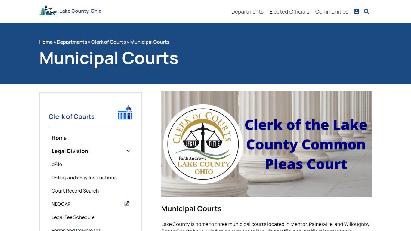 Municipal Courts - Clerk of Courts